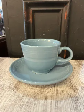 Fiesta Ware Light Blue Mug & Saucer