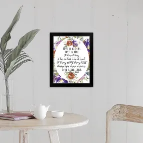 "1 Corinthians 13 4, 7-8" Black Framed Print