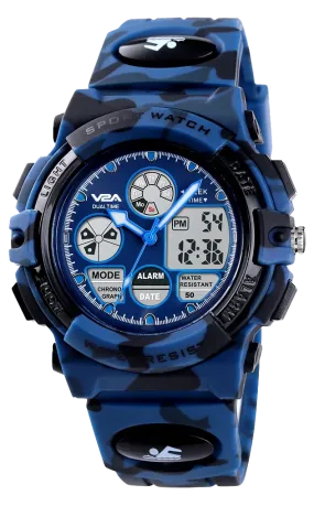 V2A Watch for Boys Age 7 and above Analogue-Digital Shock Resistant Alarm Calender Water Proof Sports Watch for Boys Age 7 to 16 Years